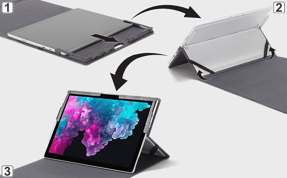 Microsoft Surface Pro X Case, Cover, Stand with Document Pocket Red